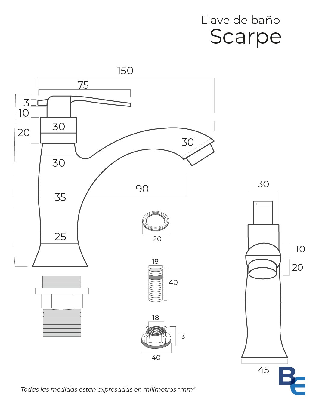 Llave de baño Scarpe - Imagen 2