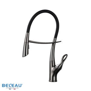Mezcladora monomando ganso pull out, gun metal