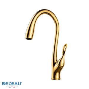 Mezcladora de cocina cisne pull out gold titanium