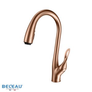 Mezcladora monomando cisne pull down, rose gold