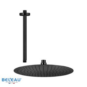 Cabeza de ducha super slim (redondo) Mouches techo negra