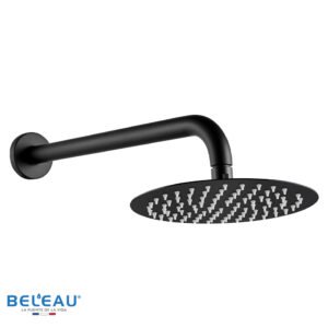 Cabeza de ducha super slim (redondo) Mouches negro