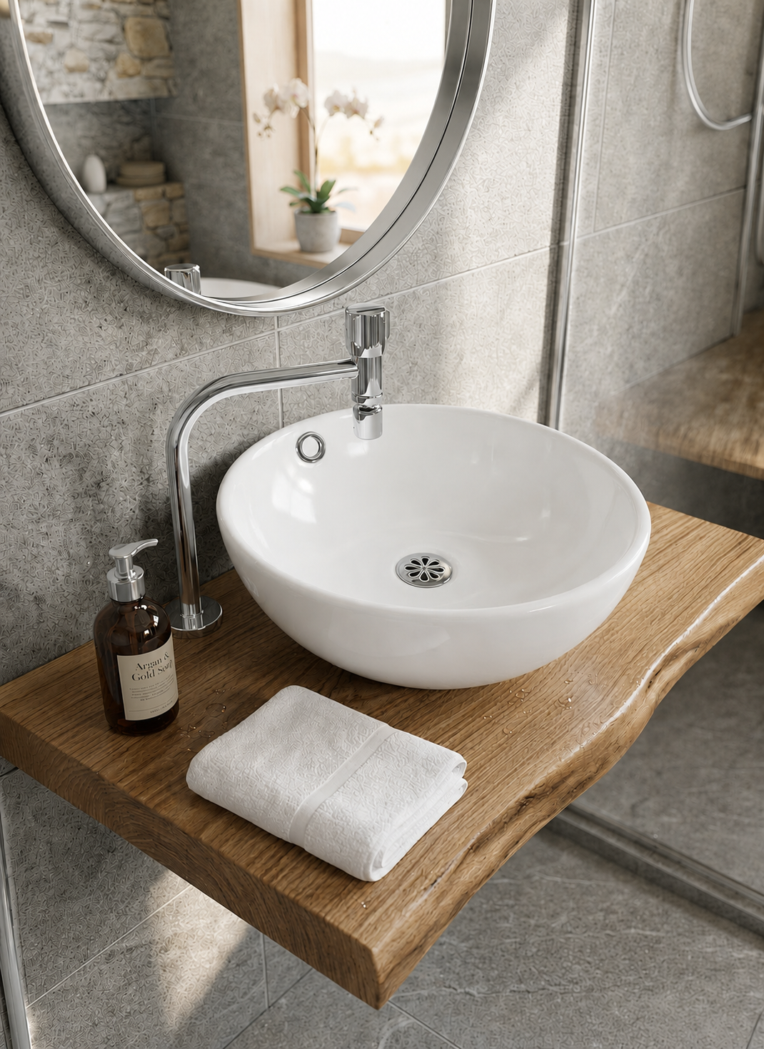 Llave de baño doble altura Orion cromo - Imagen 2